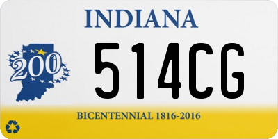 IN license plate 514CG