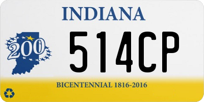 IN license plate 514CP