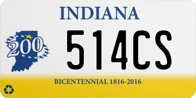 IN license plate 514CS