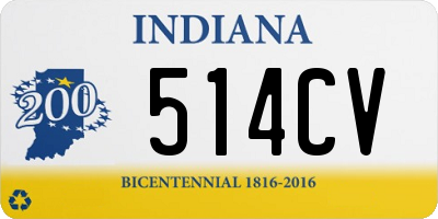 IN license plate 514CV