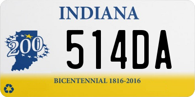 IN license plate 514DA