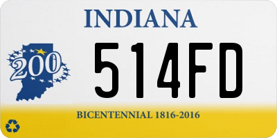 IN license plate 514FD