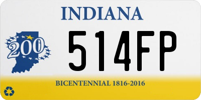 IN license plate 514FP
