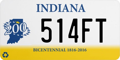 IN license plate 514FT