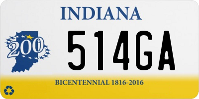 IN license plate 514GA