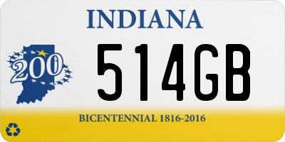 IN license plate 514GB