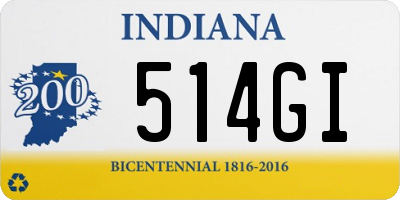 IN license plate 514GI