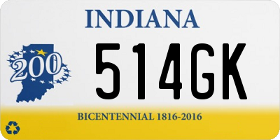 IN license plate 514GK