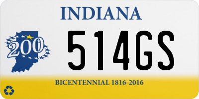 IN license plate 514GS