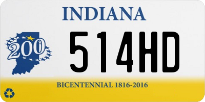 IN license plate 514HD