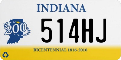 IN license plate 514HJ