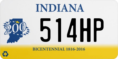 IN license plate 514HP