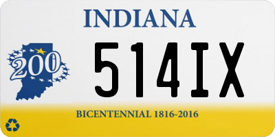 IN license plate 514IX