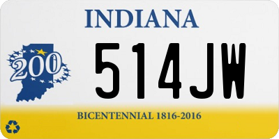 IN license plate 514JW