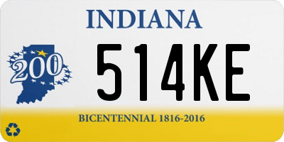 IN license plate 514KE