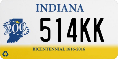 IN license plate 514KK