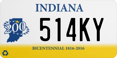 IN license plate 514KY