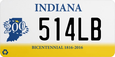 IN license plate 514LB