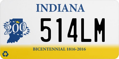 IN license plate 514LM