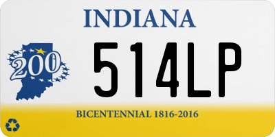 IN license plate 514LP