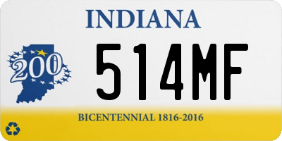 IN license plate 514MF