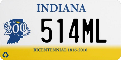 IN license plate 514ML