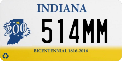 IN license plate 514MM