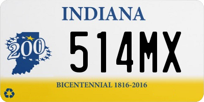 IN license plate 514MX