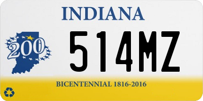 IN license plate 514MZ