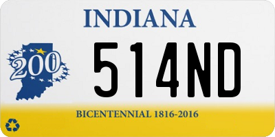 IN license plate 514ND