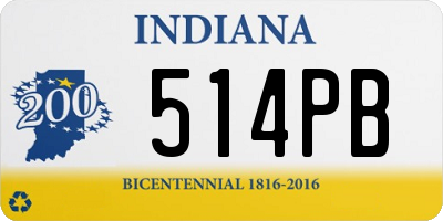 IN license plate 514PB