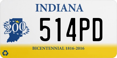 IN license plate 514PD