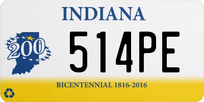 IN license plate 514PE