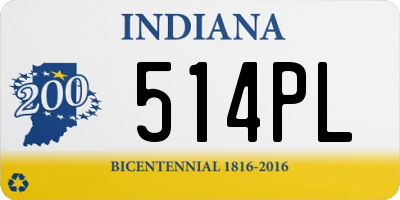 IN license plate 514PL