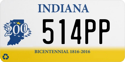 IN license plate 514PP