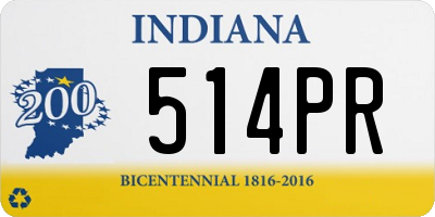 IN license plate 514PR