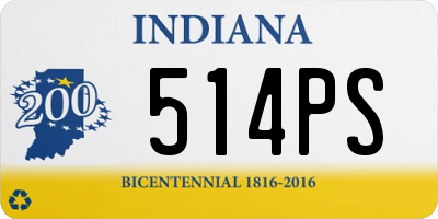 IN license plate 514PS