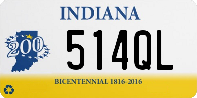 IN license plate 514QL