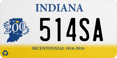 IN license plate 514SA