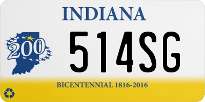 IN license plate 514SG