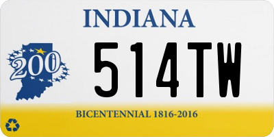 IN license plate 514TW