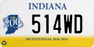 IN license plate 514WD