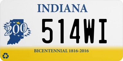 IN license plate 514WI