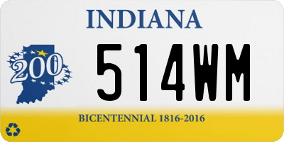 IN license plate 514WM
