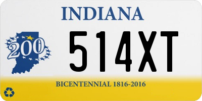 IN license plate 514XT