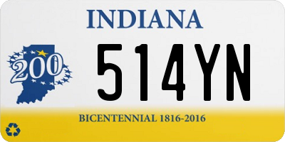 IN license plate 514YN