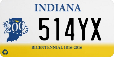 IN license plate 514YX