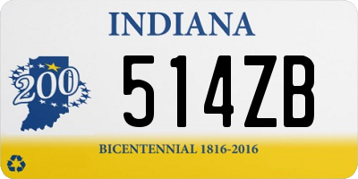 IN license plate 514ZB