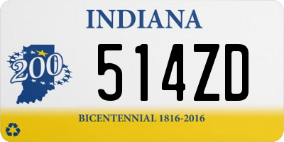 IN license plate 514ZD