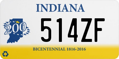 IN license plate 514ZF